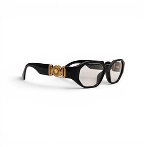 Versace Medusa Biggie 3320-U GB1 Black Gold Eyeglass Frames 56-16-145 - NWOB